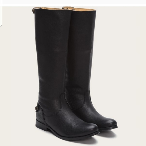 Frye Melissa Button back black riding boots sz 10
